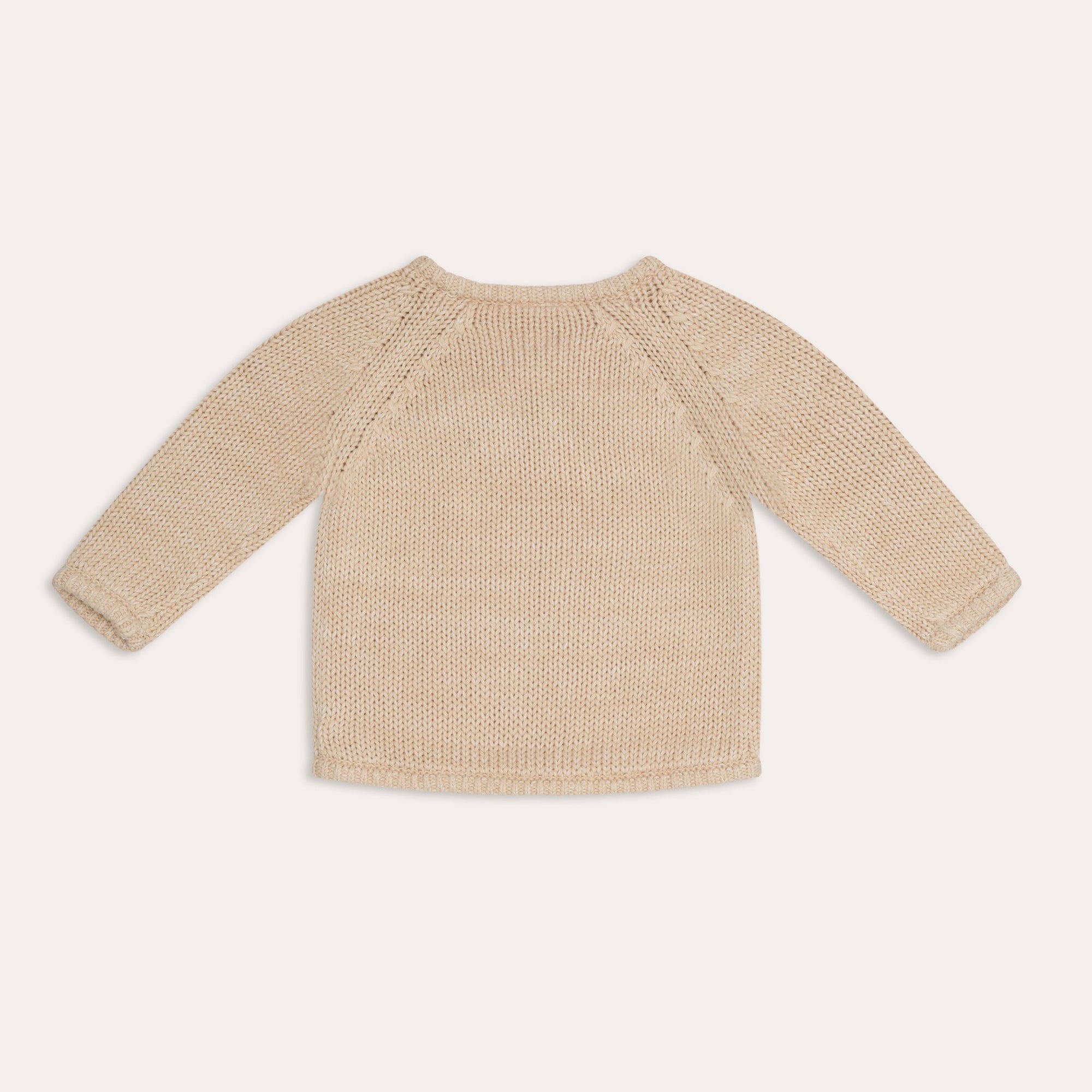 The back view of an illoura knit poet jumper in beige, from Illoura the Label.