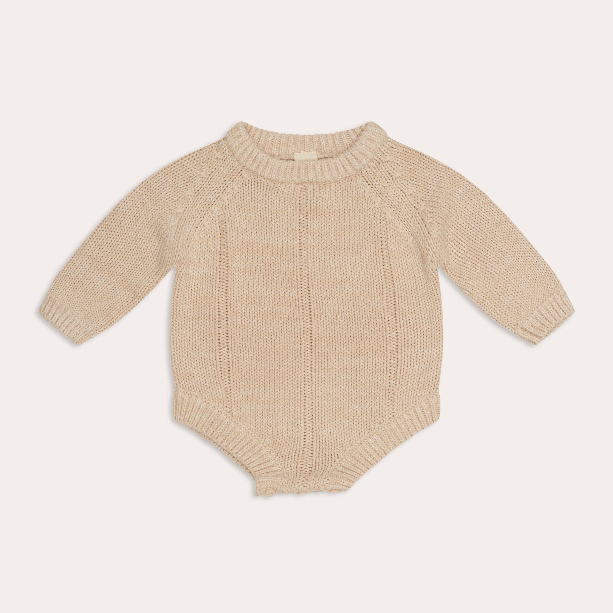 An illoura tallow knit romper in sand by Illoura the Label.