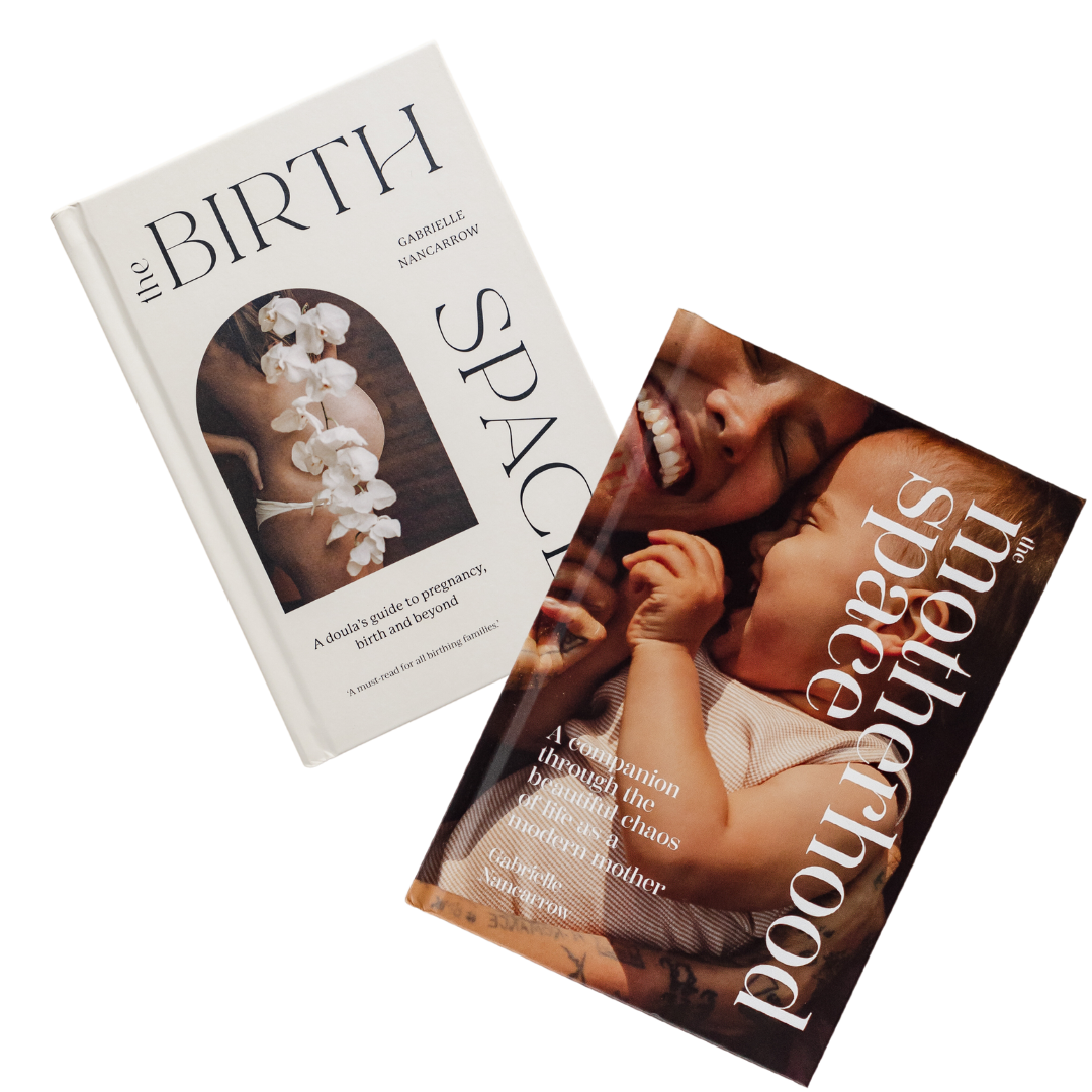A Gabrielle Nancarrow birth & motherhood book bundle featuring two books centered around the birthing landscape.