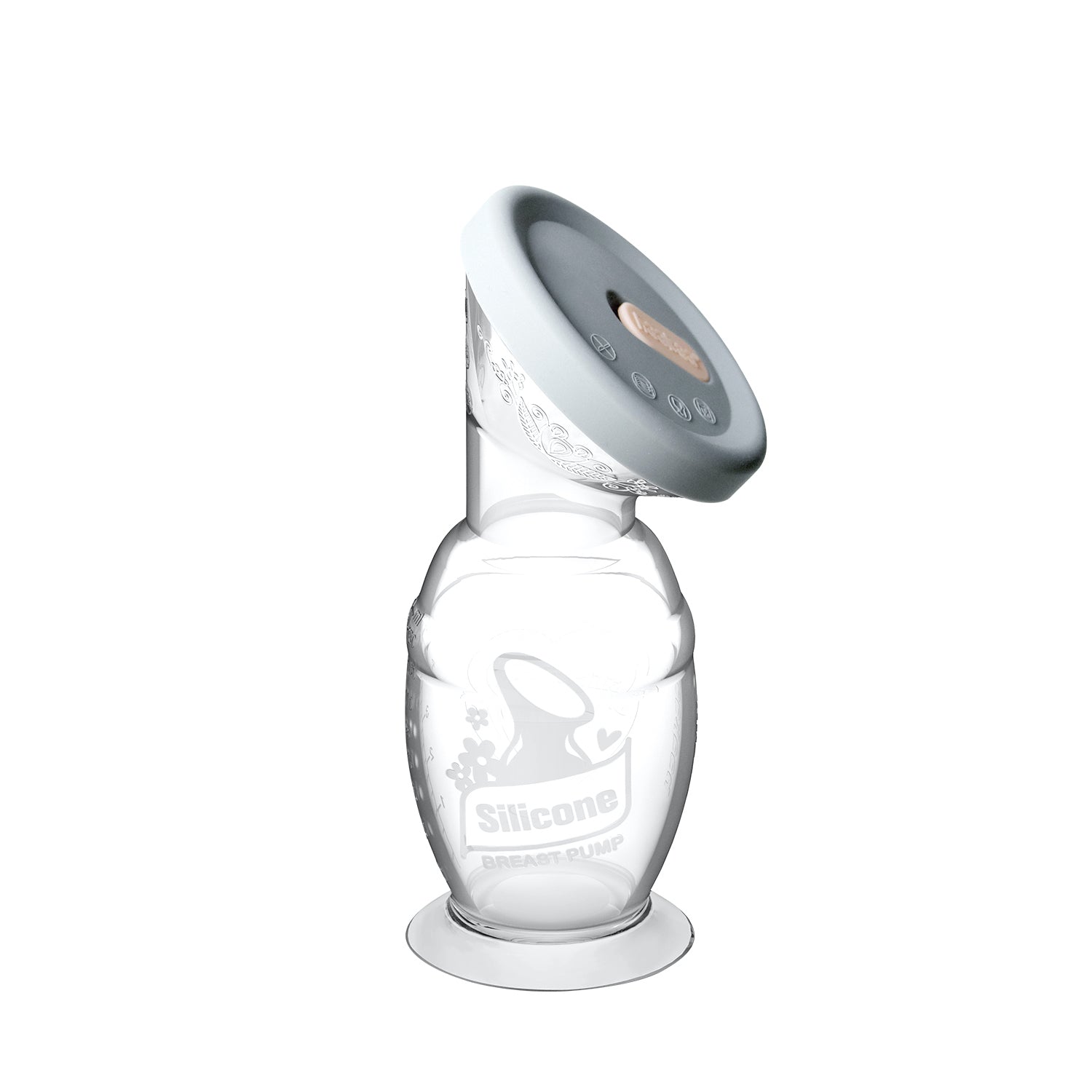 A Haakaa Silicone Breast Pump & Silicone Cap Gen 2 with a lid on it.