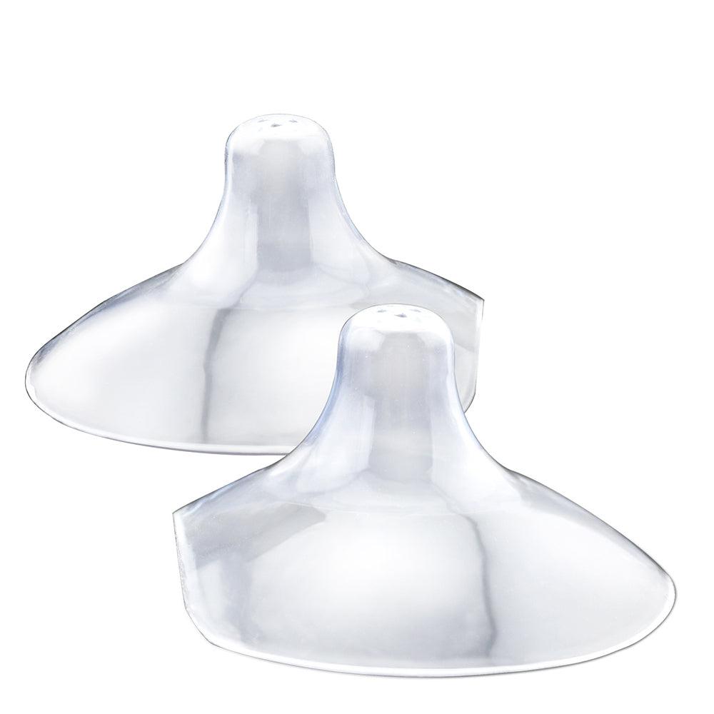 Two Haakaa Silicone Nipple Shields on a white background.