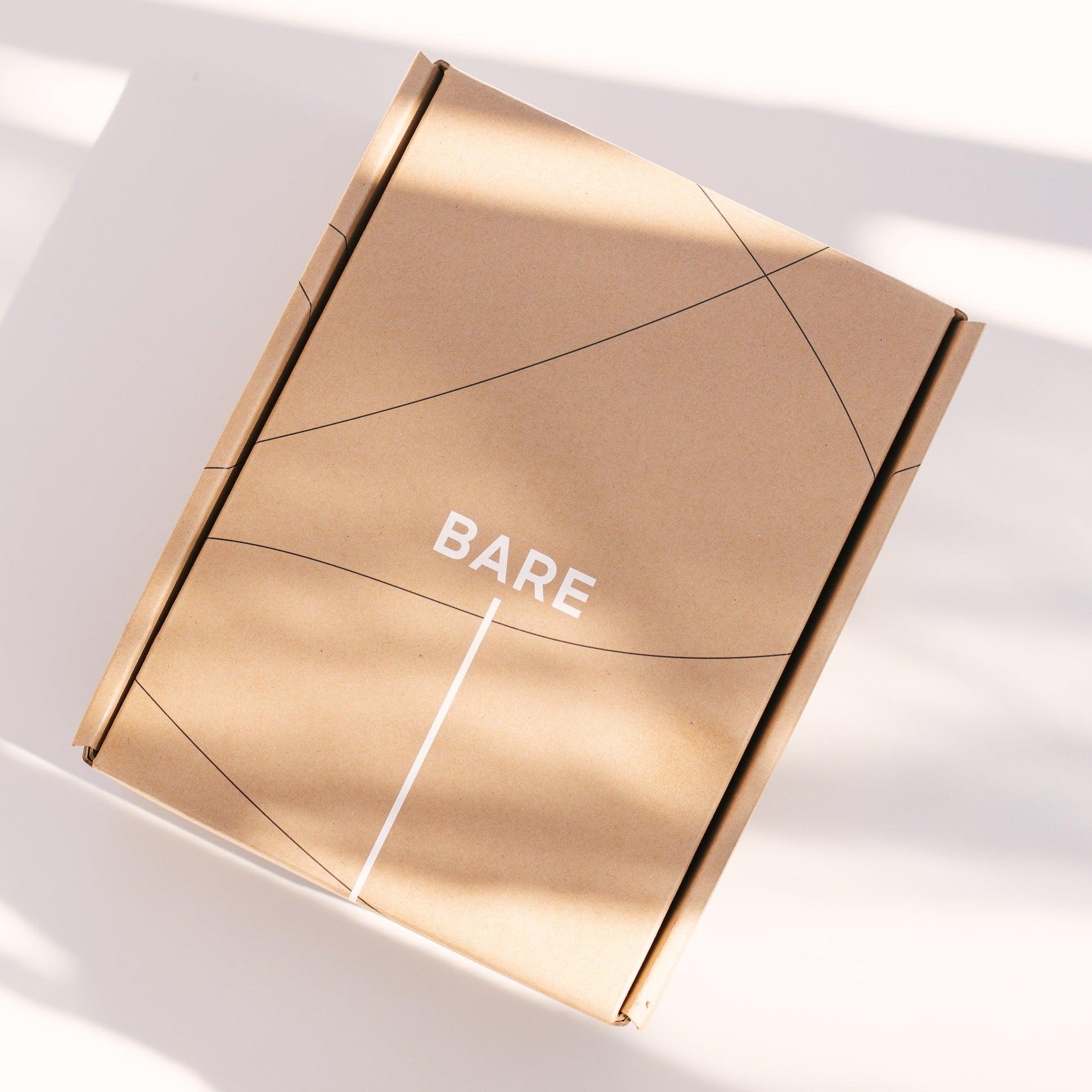 A box with the word Bare on it.