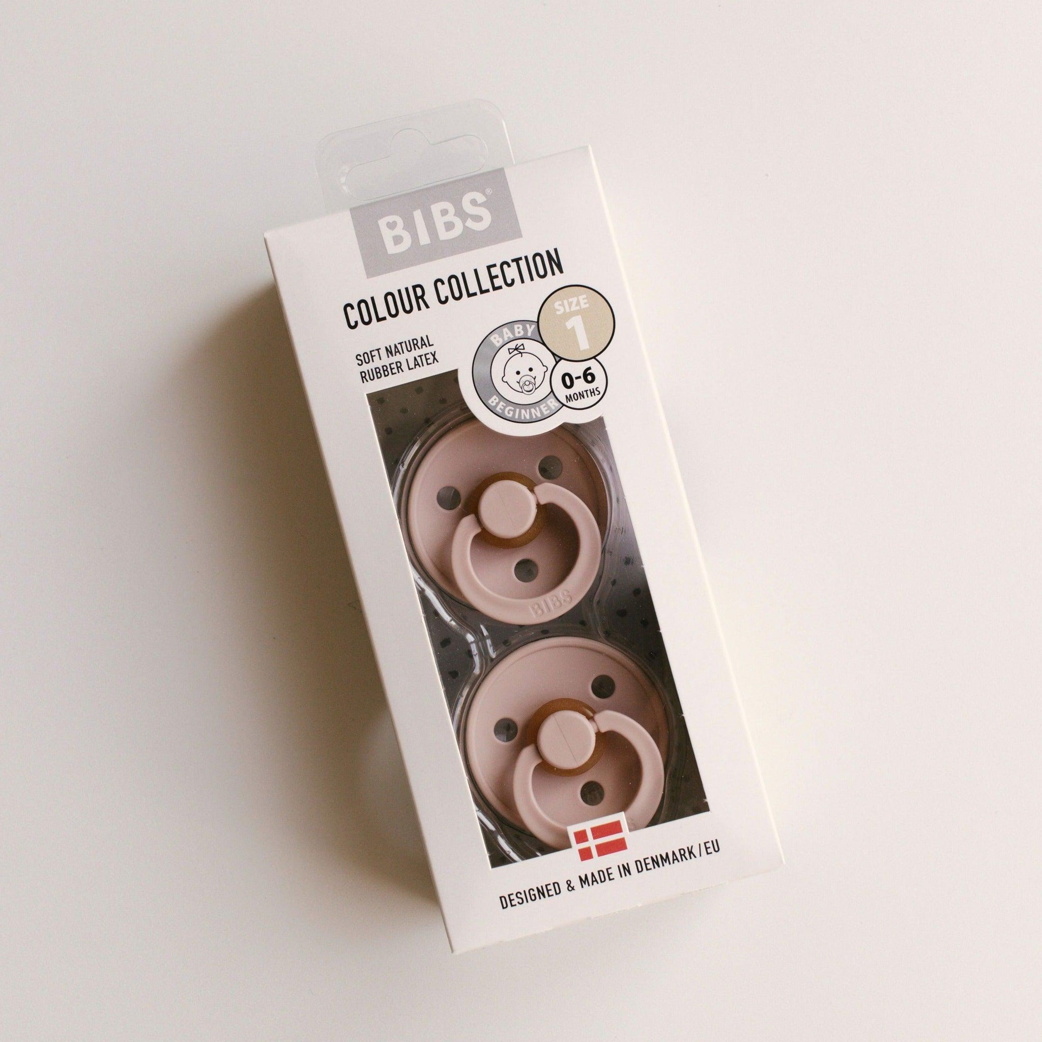 The BIBS dummy has been developed to support the child’s sucking reflex, and its shape mimics that of a breast. The teat is made from 100% natural rubber, which feels velvet soft, flexible and natural to suck on. The round lightweight shield curves away from the face, ensuring that air gets to the delicate skin around the mouth and reduces irritation.