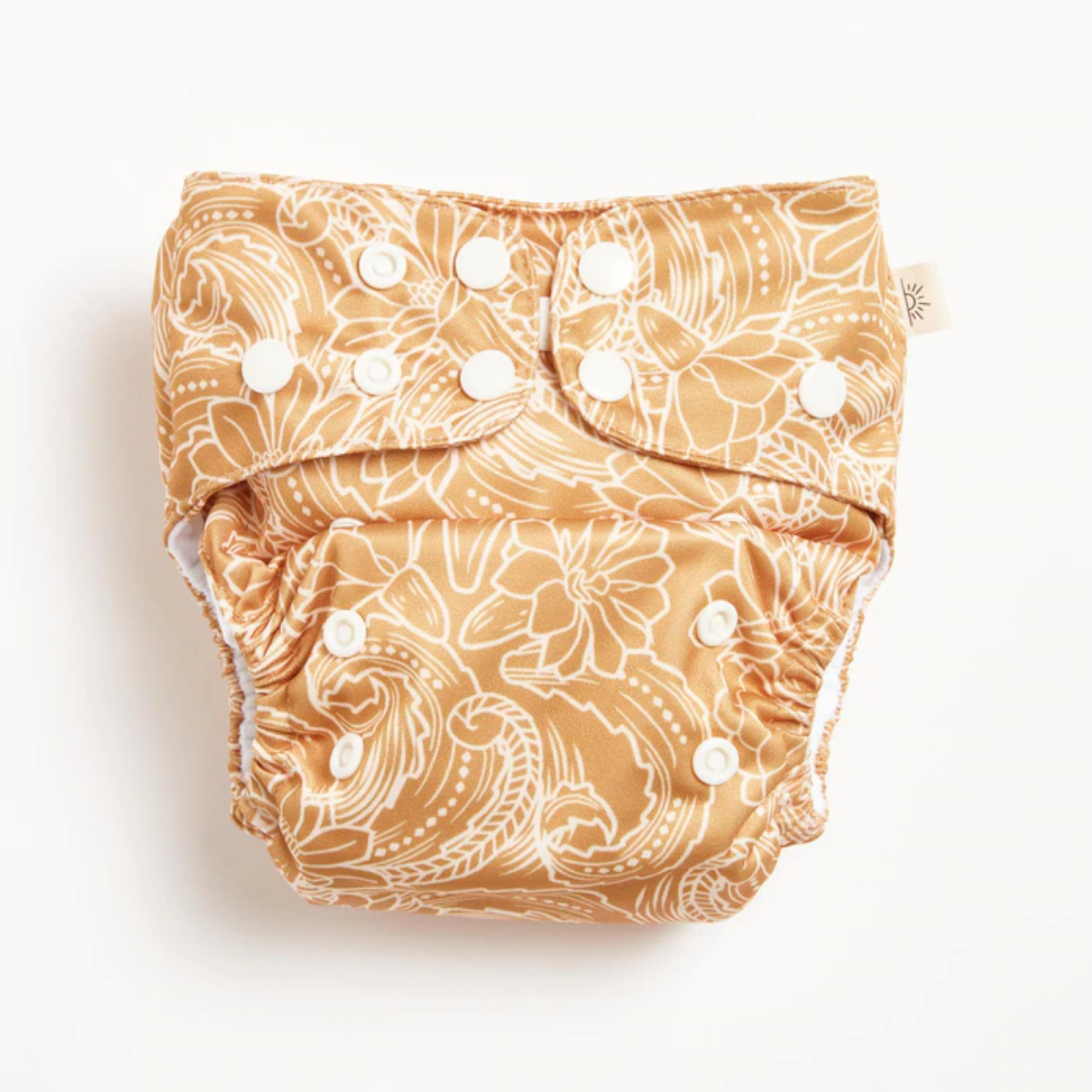 A modern cloth diaper with a native print from EcoNaps in the shade Desert Cactus.