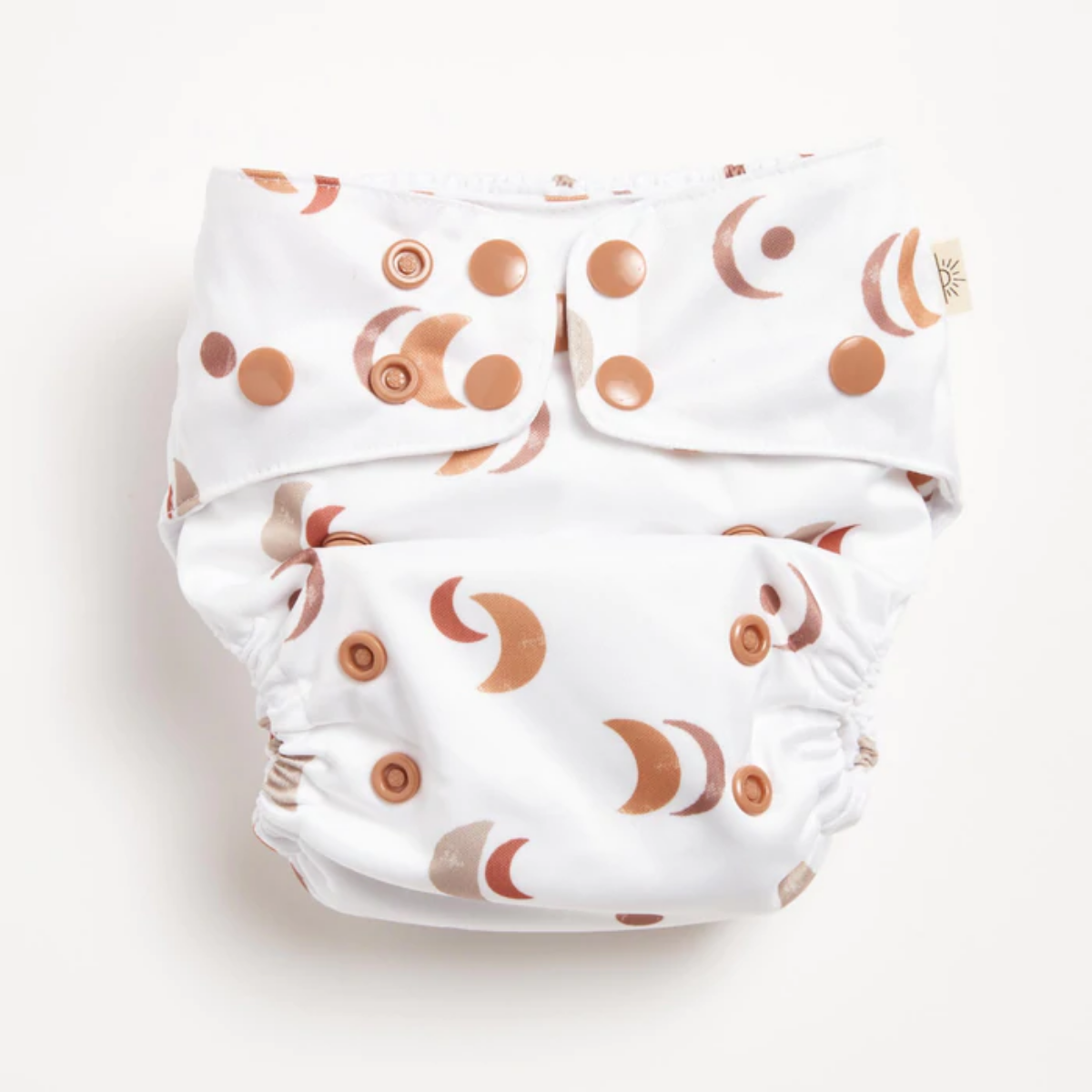 An EcoNaps Desert Moon 2.0 Modern Cloth Nappy on a white surface.