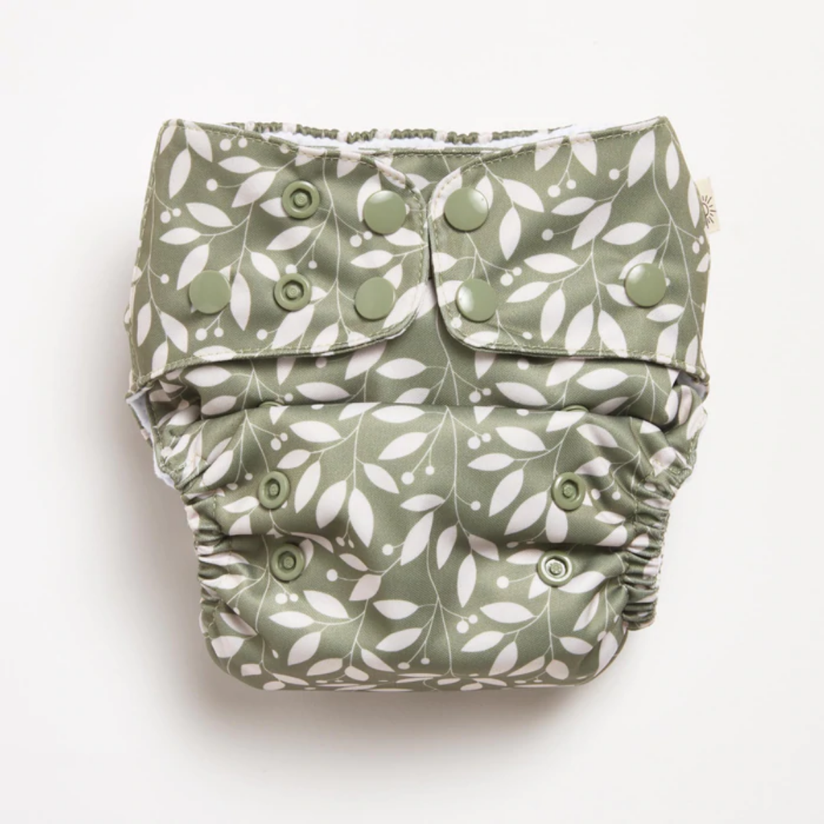 A Sage 2.0 Modern Cloth Nappy by EcoNaps on a white surface.