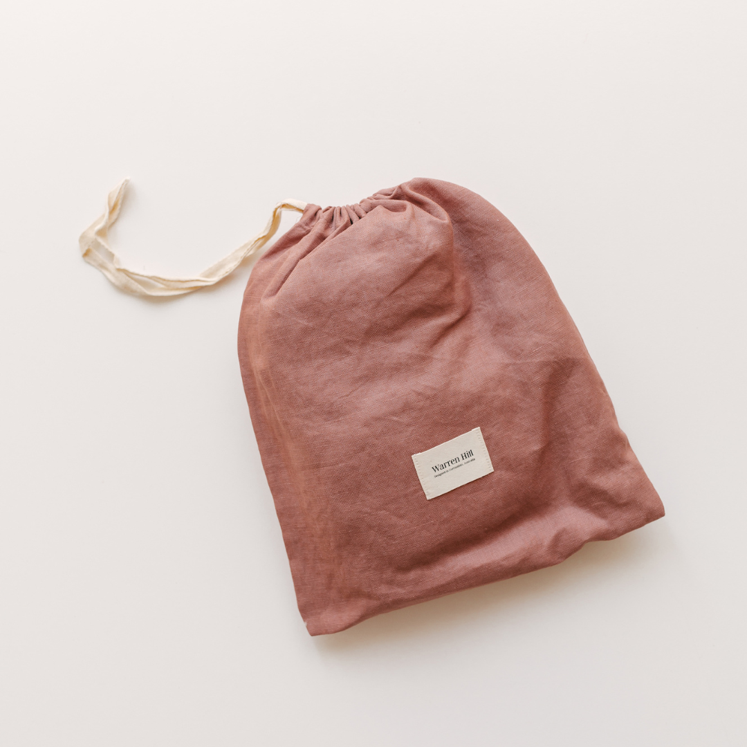 french linen fitted cot sheet | smoke pink