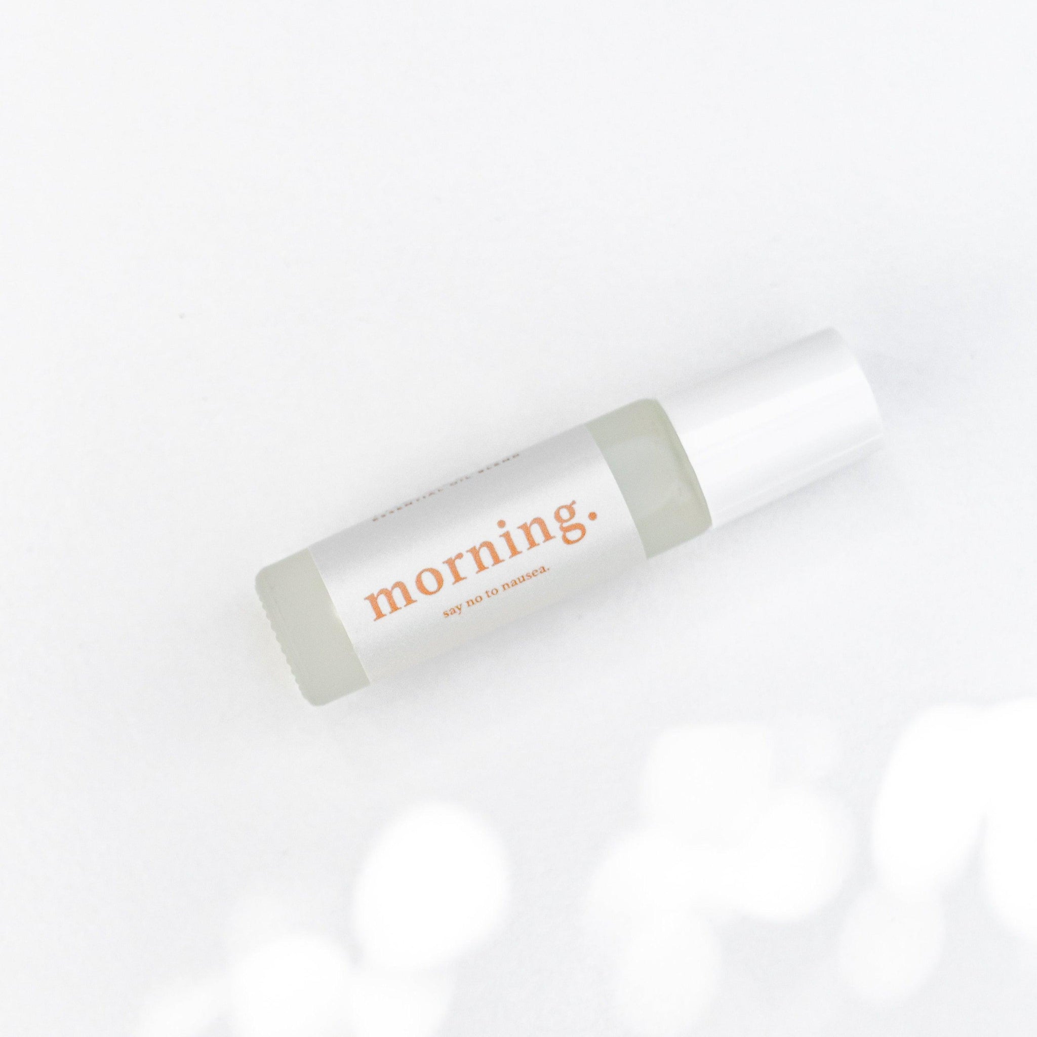 Morning essential oil blend naturally relieves nausea related to morning sickness. A safe blend designed with pregnant mamas in mind.